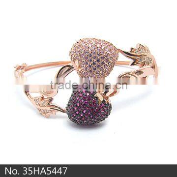 2015 fashion womens sterling silver bangle nice colorful amd high quality rose gold jewellery bangles SLS