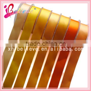 High quality polyester ribbon made in China solid colors orange ribbon ornaments