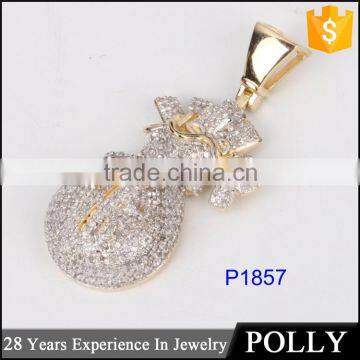 OEM/ODM Hip Hop 10k Gold Micro Setting Real Cheap Diamond Pendant Jewerly photo-2