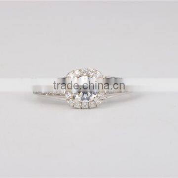 White Gold cz Ring 925 Silver Samples Enagegement Stone Ring Designs for Girlfriend photo-3