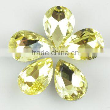 Water drop point back glue on stone, fancy glass stone for costume