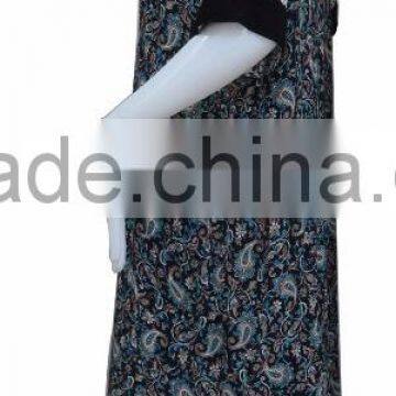 100%rayaon Lady Maxi Islamic Muslim Kaftan Abaya Long Dress With Embroidery photo-4