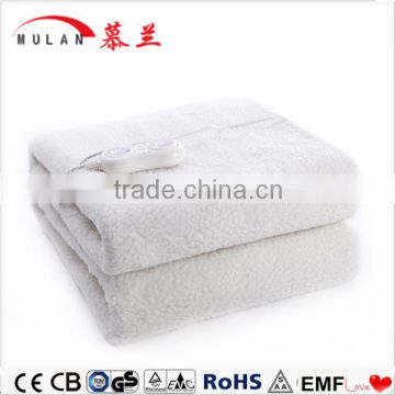 China factory of Synthetic wool heated throws bed blanket