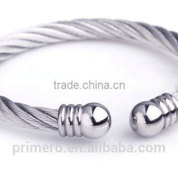 NEW Design Silver With 18K Gold Cable Cuff Bangles Classics Bracelet photo-5
