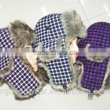 China manufacture wholesale fur hat/ russian style fur hat/ knitting rex fur hat