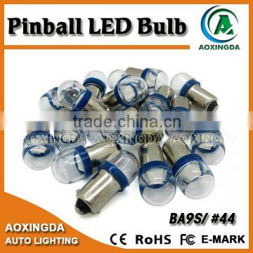 6.3V pinball LED #44 #47 BA9S 2 x 5630 SMD clear lens
