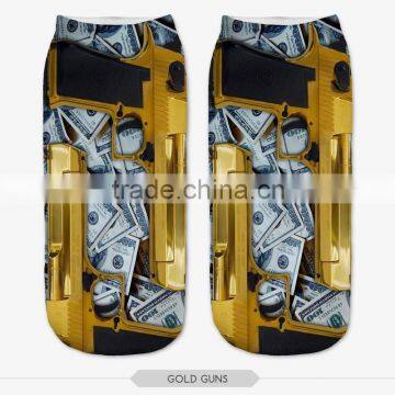 Fashion Teenagers Footwear High Quality 3d Digital Full Print Colorful Ankle Socks Sports Unisex Custom Hot Sale Stretch Spandex