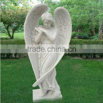 Hand Carved Stone White Marble Angel Statue