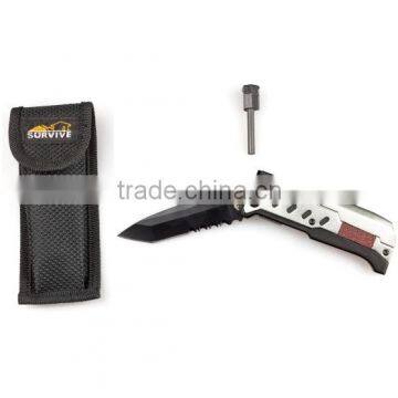 Knife with magnesium fire starter/flint stone /survival knife with fire starter/magnesium flint stone fire starter/camping outdo