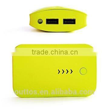 6600mAh/7800mAh/8400mAh emergency dual USB output power banks with press button