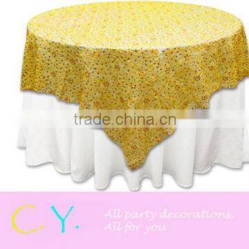 Gold Chemical Lace Overlay 72"*72"/90"*90"