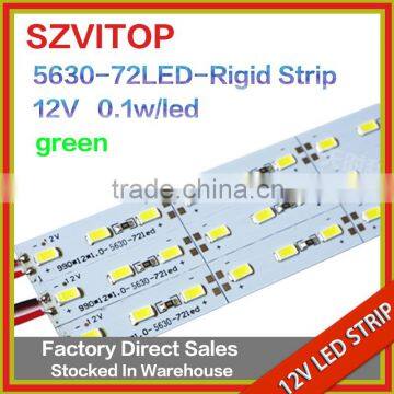 SV Dc 12V LED STRIP Super Bright 5630 72LEDs Rigid Strip Green Light Non-waterproof 12mm Width PCB Quality Choice