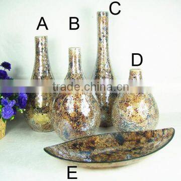 Vase Glass With Champagne Mosaic Glass 1