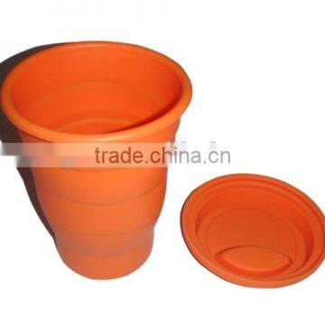 Travel Camping Folding Silicone Rubber Cup With Lid photo-5