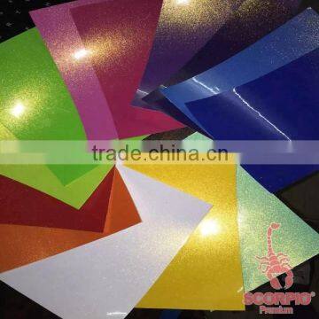 High glossy diamond glitter sanding self adhesive pvc fluorescent vinyl film