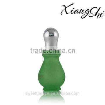 15ml elegant green glass rose oil bottle with aluminum cap/dropper
