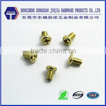 pan head machine thread brass screw