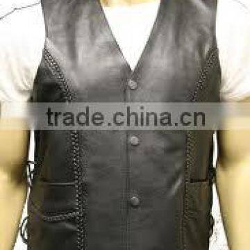 Biker leather Vest/Women Classic Leather Vest/genuine sheepskin leather vest/fashion men leather vest/