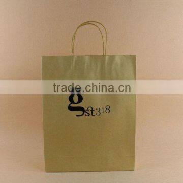 custom logo brown paper bag with paper handle