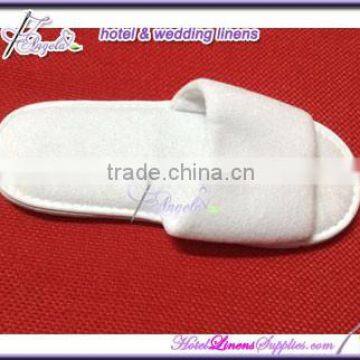 open-toe style spa towelling slippers with EVA sole for hotels, spas