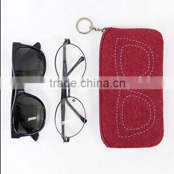 custom multiple color Felt Soft glasses bag, Sticky notes carring with felt bag sunglasses bag