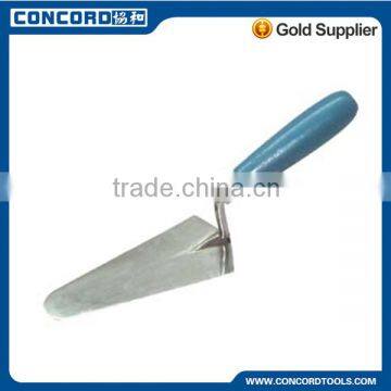 20cm Bricklaying trowel with silver blue wooden handle, stainless steel blade