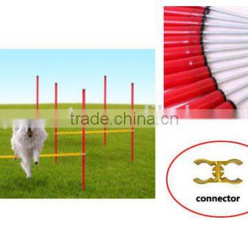 Dog Agility Sliding Bar Jump and Weave Pole with Plug Pins for Soft Ground