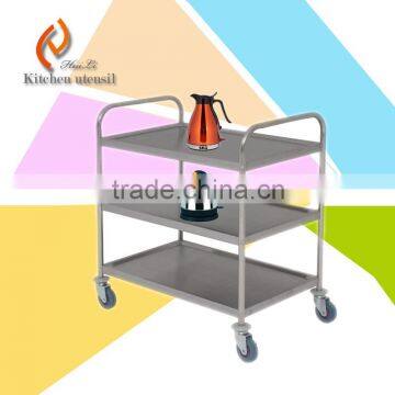 3 shelf 304# hotel restaurant high quality heavy duty Stainless steel kitchen serving trolley