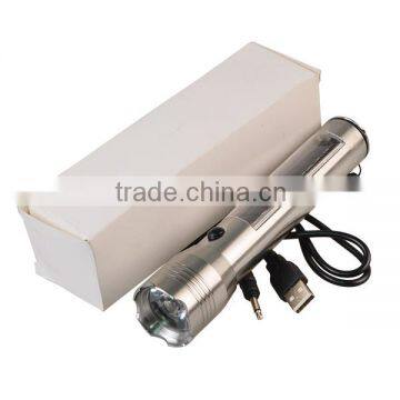 Super Bright USB Rechargeable High Power LED Solar Flashlight photo-6