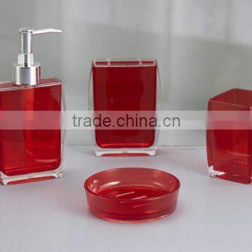 high quality simple design acrylic 4pcs bathroom accessories set