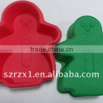 snowman shape silicone baking mould for cake decorations