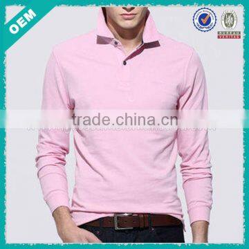 2014 Fashionable innovative blank men long sleeves collar t-shirt in GuangZhou (lyt0300048)