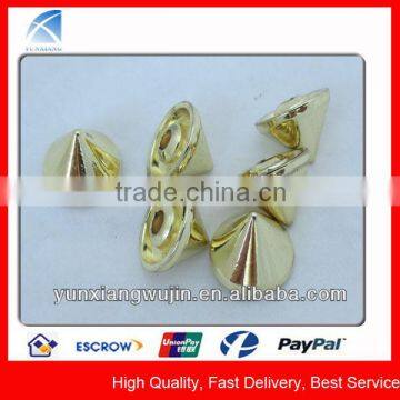 YX4015 Custom Shiny Gold Decorative Metal Shoe and Bag Rivets