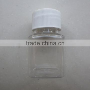 Small clear capsule bottle