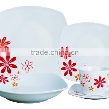 Hot Wholesale 20pcs Porcelain Dinner Set/ Crockery Items Dinner Sets/Modern Square Dinner Set