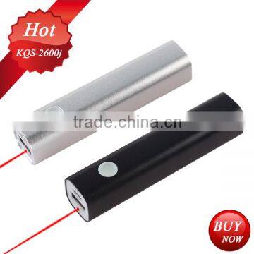 5V/1A multi function laser pen mobile charger 2600mah power bank