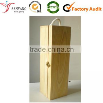 High Quality Pine Wood Factory Price Single Bottle Wine Box Wholesale