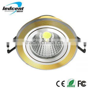 Led downlight housing aluminum in gold with silver