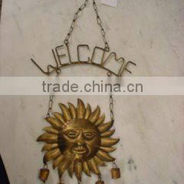 metal sunflower hanging wind chime