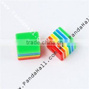 Striped Resin Beads Cube Jewelry Beads China Suppliers(RB022Y)