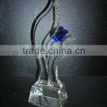 hot selling flower shaped crystal trophy award in crystal craft(JD-CT-601)