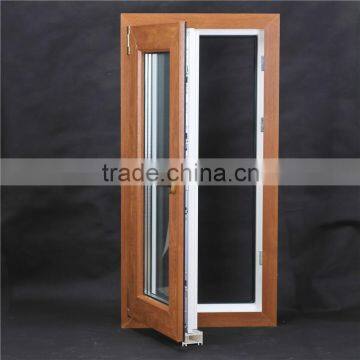 High Quality Low E Glass 3 Panel UPVC Widnow China Manufactures White or Wood Effect Film Upvc Profiles Windows and Doors photo-2