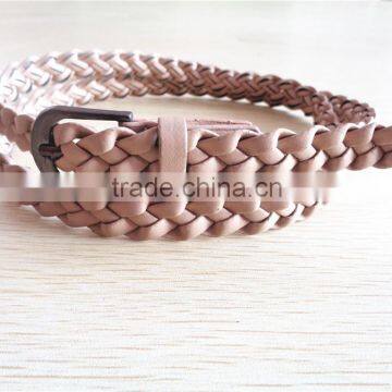 Fashion braided belt skinny belt for children colthes decorate pu braided belt