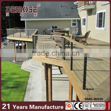 stainless steel wire balcony railing wood for exterior