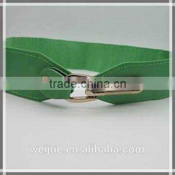 Fashion green elastic with tetraena clasp belt for women