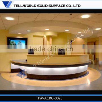 Half round moon shape man-made stone/solid surface shop counter design