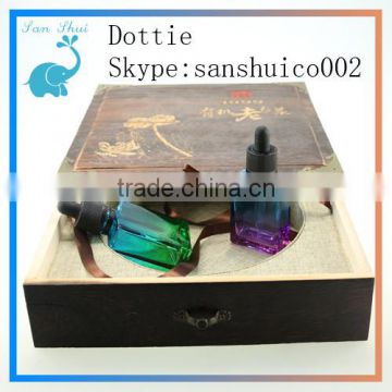 China Wooden Packing for colored glass dropper bottle eliquid ejuice hot sale dropper bottltes