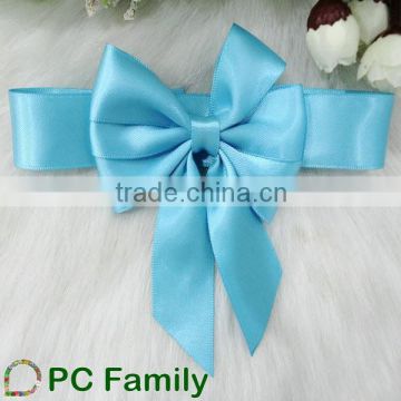 Wholesale Blue Pre-tied Satin Ribbon Bow