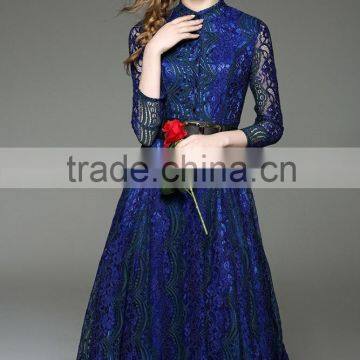 new arrival top quality fashionable one piece long design lace dress ladies