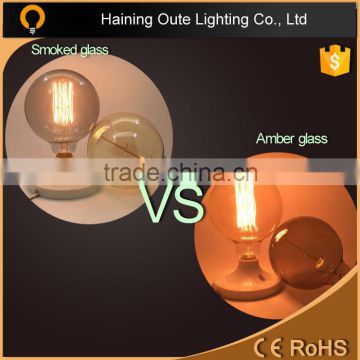 Edison e27 bulb Big beam angle,Smoked VS Amber glass e27 bulb lamp